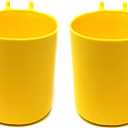 JSP Manufacturing Plastic Pegboard 3 inch Hanging Cup Hook Storage Organizer for Crafts/Office or Art Supplies/Tools Organizing Peg Board Accessories - Multi-Colors Multi-Quantity Packs (4, Yellow)