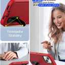 AICase for iPhone 15 Plus Case Built-in Stand with Glass Screen Protector,Heavy Duty Drop Protection Full Body Rugged Shockproof Military Protective Tough Durable Cover for iPhone 15 Plus 6.7"_6 (Energy Red/black+Glass Protector)