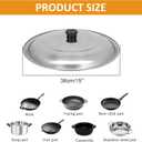 Stainless Steel Pan Lid, Wok Lid With Knob Cooking Pot Lid Frying Pan Cover Replacement For Kitchen Accessories(36cm)