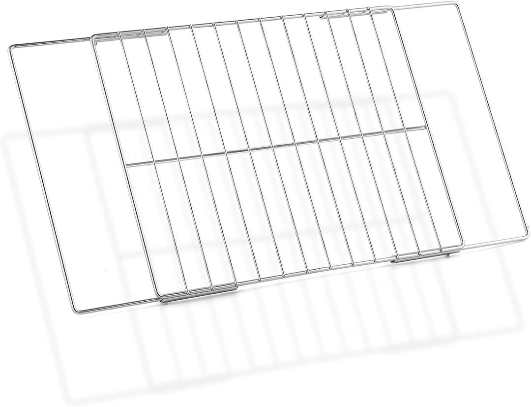 Atgestore Update 304 Stainless Steel Universal Adjustable Oven Rack Replacement for Samsung GE Whirlpool LG Frigidaire Kenmore Oven Rack Extendable Oven Wire Rack Shelf Adjusts from 17.3-25.6 Wide