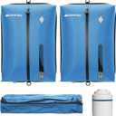 Vacuum Bag for Travel, Professional IPX8 Waterproof Reusable Vacuum Compression Bags for Travel Suitcases, Durable Space Saver Bag(2 PACK, With Pump) (Blue)