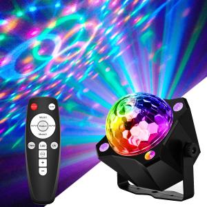 Professional Sound Activated Strobe Light & Disco Ball Kit, DJ Stage Lighting with Remote Control for Home Karaoke, Club and Party Effects