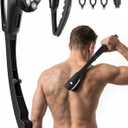Electric Back Shaver for Men, Long Handle for Easy Self Grooming, 6D Floating Head Back Hair Trimmer for Close, Contour-Fit Shaving, 2-in-1 Full Body Shaver, LED Display, IPX6 Waterproof, Silver Black
