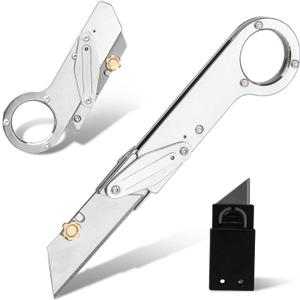 Folding Pocket Knife with 10 replacement blades, EDC Utility Knife for Camping and work