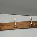 33" Coat Rack with Shelf Wall Mount, Pre-Assembled Solid Wood Coat Hooks with Shelf, Wall Coat Hanger with 7 Metal Triple-Hooks for Hanging Hat,Key,Clothes,Towel, for Entryway,Bedroom,Bathroom,Charred