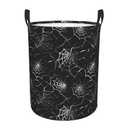 Black Laundry Basket Spider Web Decor,Waterproof Laundry Hamper Home Decor Collapsible Laundry Baskets With Handles,Toy/Clothes Storage Basket For Bedroom Bathroom Decor