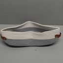 Bathroom Countertop Organizer Basket, Cotton Rope Woven Storage Basket Toilet Paper Decorative Basket for Bathroom, Bedroom, Living Room, Entryway 13"x6.3"x4.3" (Off White/Gray)