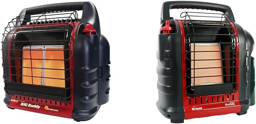 Big Buddy Portable Propane Heater, Red - 18,000 BTU, Tip-over & Low-Oxygen Safety Shutoff, Mr. Heater MH9BX - Massachusetts/Canada Approved