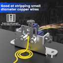 Nelyrho Manual Wire Stripper Machine, 15-1/0 AWG Portable Wire Stripping Machine, Craftsman Wire Stripping Tool for 1.45-8.25 mm Copper Scrap Wire Recycling, 4 Channel Cable Stripper