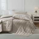 Masaca Oversized King Quilt 128"x120",Dark Khaki Waffle Weave Oversized King Bedspread 3 Pieces Soft Lightweight Farmhouse Extra Large California King Bedding Coverlet for All Season