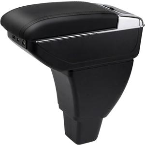 Console Armrest for Toyota bB Scion xB 2004 2005 2006 Center Storage Box with Base Cup Holder (All Black, Double Layer with 7 USB Port)