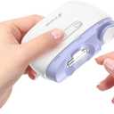 Electric 2-in-1 Nail Clipper & Polisher, 2-Speed Safe Fingernail Trimmer for All Ages, Rechargeable Automatic Nail Clipper with Light, Manicure Set for Baby Kids Seniors & Weak Hands (Purple)