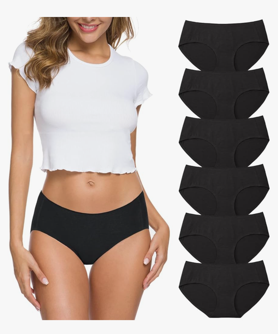 Wealurre Cotton Bikini Women's Breathable Panties Seamless Comfort Underwear, Pack of 6, Large