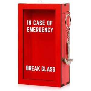 Funny Gift Emergency Box w/Hammer, Break in Case of Emergency Box, Personalized Prank Gag Gift for Birthday Holiday, Funny Office Desk Decor, White Elephant Gift for Friend Coworker Family