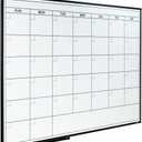 Lockways Dry Erase Calendar Whiteboard, Magnetic White Board Calendar Monthly 48 X 36 Inch, Ultra-Slim Black Aluminium Frame