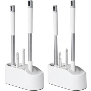 2 Pack Toilet Brush and Holder,Ergonomic, Elegant, Durable, Toilet Bowl Brush for Bathroom