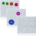 TuNan 3PCS Button Resin Silicone Molds, 10/12/15/20/25mm, Round Button Shape Moulds for Epoxy Resin Casting Clay DIY Crafts - 5 Sizes