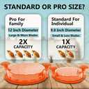 Chicken Shredder Tool Twist Large 12 with Visible Lid & Cleaning Brush | Meat Shredder Twist for Thin Chicken Breast | Dishwasher Safe Chicken Shredder Tool Twister & Food Shredder (Orange) (Pro Size - 12 Inch)