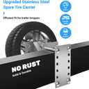 Spare Tire Carrier, Yaheeda Stainless Steel Trailer Tire Mount,Holds up to 150 Lbs Tire Holder Bracket Fit 4 & 5 & 6 Lugs Trailer Wheels on 4", 4.5", 4.75", 5" and 5.5" Bolt Patterns, YAHE147