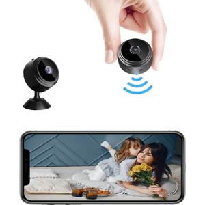 OVWE Mini Hidden Camera, 1080P Night Vision Spy CameraWide-Angle Home Security Camera with Motion Detection (2 Pack) (2 PCS Round)