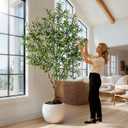 Large Faux Olive Tree Tall Artificial Trees with Pot Indoor Outdoor Realistic Floor Fake plantas for Home Living Room Bedroom Office Porch Outside Patio arboles para decoracion Housewarming Gift