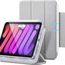 ESR for iPad mini 7 A17 Pro Case, iPad mini 7th/6th Generation Case (2024/2021), Slim Trifold Two-Way Stand, Powerful Magnetic Attachment, Durable Protection, Supports Pencil Pro&Pencil(USB-C), Grey