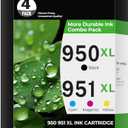 950XL 951XL Ink Cartridges OfficeJet Pro 8600 8610 8620 Ink Compatible for HP 950 951 XL Ink Cartridge Combo Pack HP950XL HP951XL Printer Ink for OfficeJet Pro 8100 8630 8660 8640 8615 276DW 251DW-4P