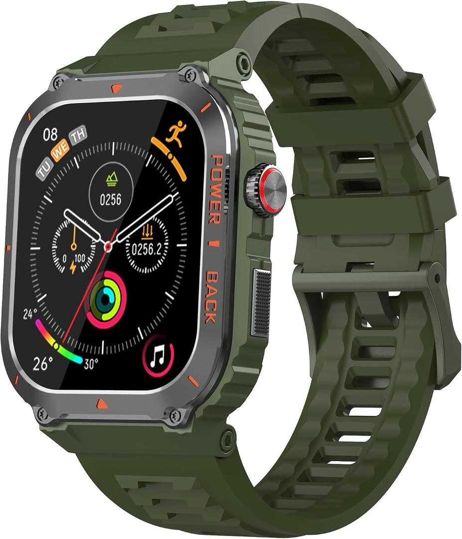 Military GPS Smart Watch for Men Pressure/Altitude/Compass,Fitness Smart Watch for Android Phones and iPhone,Outdoor Waterproof Fitness Tracker with Blood Oxygen/Heart Rate/Sleep/100+ Sport Modes