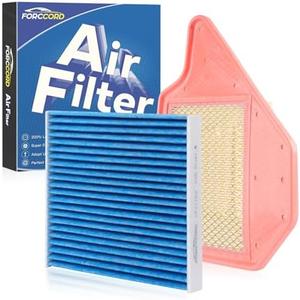 Forccord Cabin Air Filter and Engine Air Filter Fit for 11-16 Chrysler Town & Country, 11-20 Dodge Grand Caravan, 12-15 Ram C/V, 11-14 Volkswagen Routan Replacement CF10743 CA11050 Accessories
