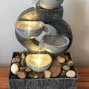 Tolatr Zen Waterfall Fountain Indoor – Small Indoor Water Fountains with Relaxing Waterfall Feature, Decorative Water Fall Fountain for Home & Office (Colorful Light)