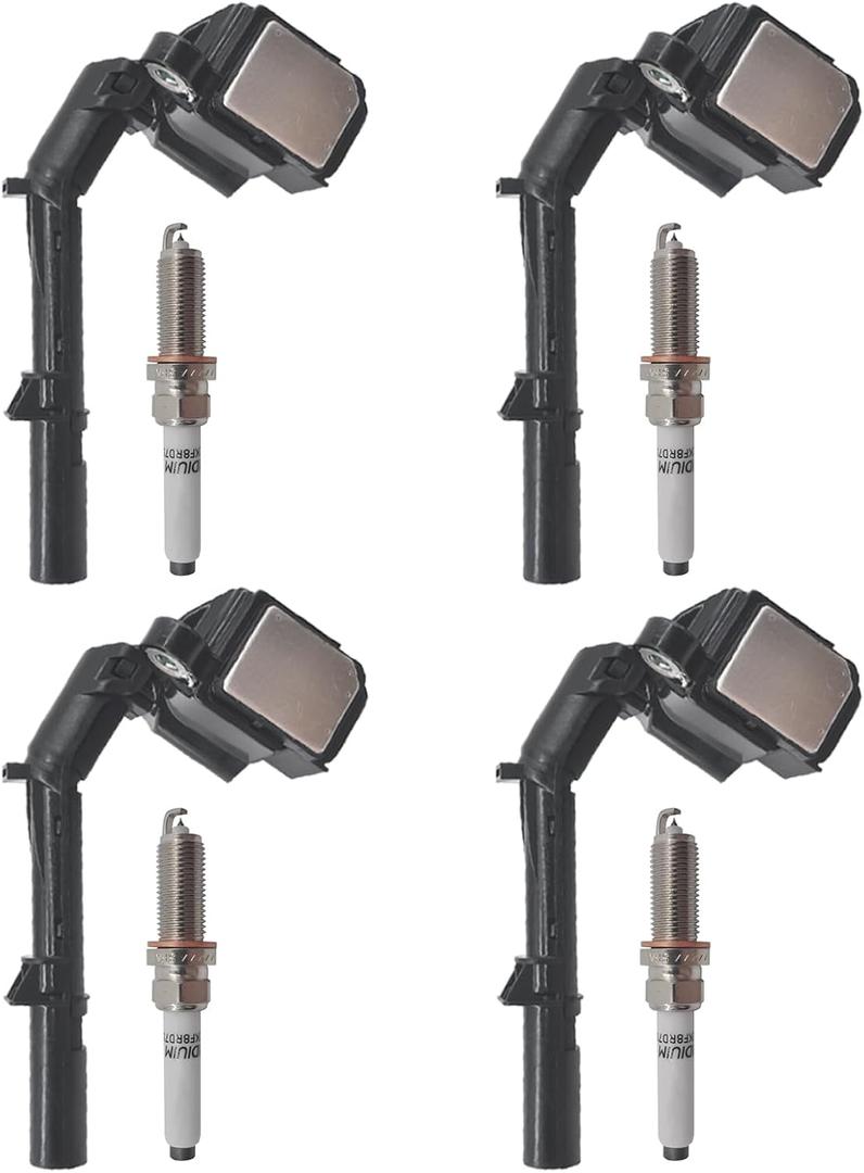 Ignition Coil Iridium Spark Plugs Set of 4pcs UF820 SILZKFR8D7S for Mercedes-Benz B250 C300 C350e CLA250 E300 GLA250 GLC300 GLC350e SLC300 CLA45 GLA45 AMG Metris INFINITI Q50 Q60 QX30 2.0L
