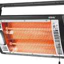 Electric Garage Heaters for Indoor Use, 1500W/750W Ceiling Mounted Radiant Quartz Heater with Work Light, 90 Rotation, 5 Mode Settings, Electric Heater for Garage, Shop, Patio Large Room (black)