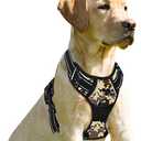 BARKBAY No Pull Dog Harness Front Clip Heavy Duty Reflective Easy Control Handle for Large Dog Walking (Desert camo, Large)