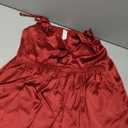 Women's Sexy Silk Satin Ruffled Pajamas Sets Cami Shorts Sets Sleepwear, L, Red