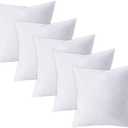 QUBA LINEN Throw Pillow Inserts (Set of 5, White), 18x18 Inches - Premium Cushion Fillers for Sofa, Bed, and Home Décor (18x18 Inch (Pack of 5))