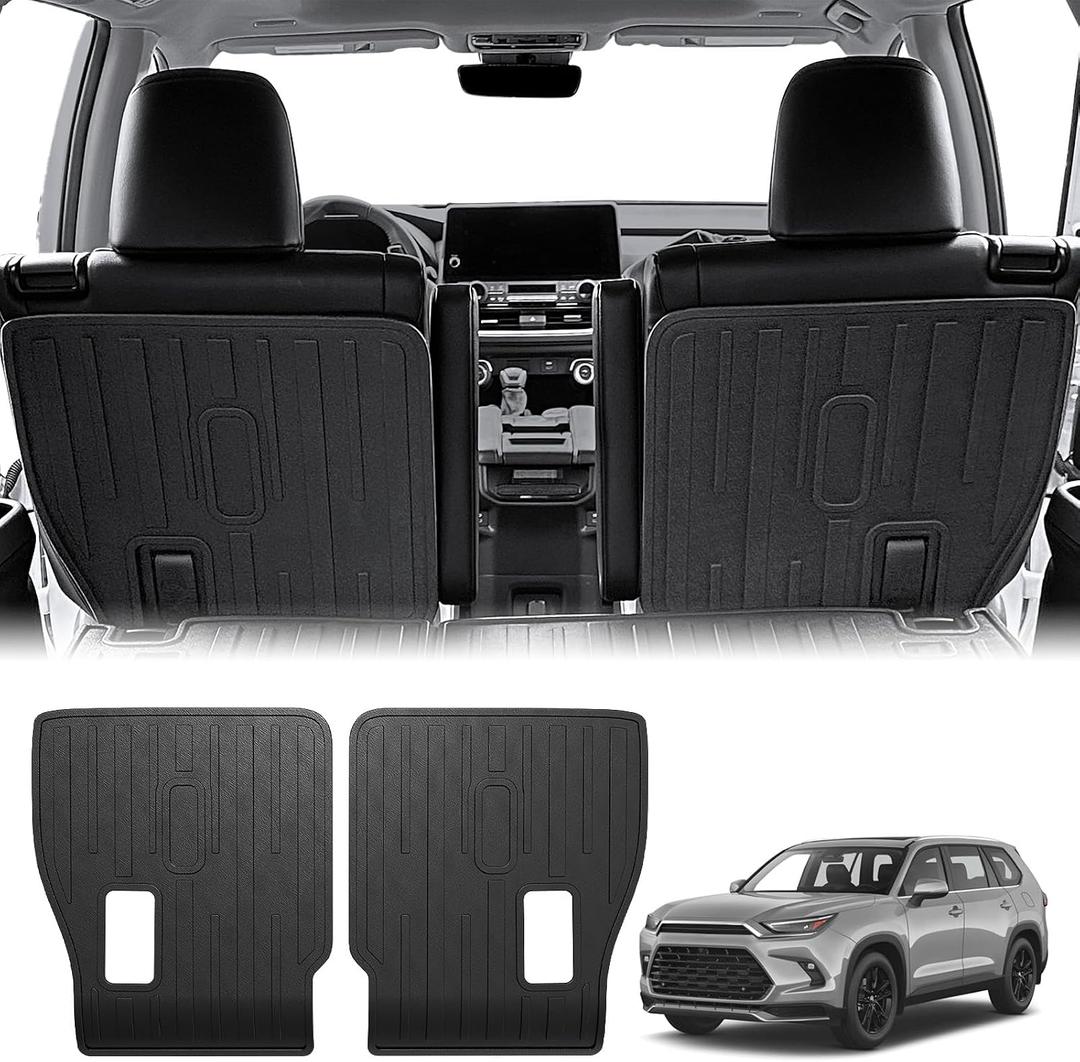 Kick Mats for Grand Highlander Accessories, 2nd Row All-Weather TPE Seat Back Covers Backrest Protector Mats for 2026 2025 2024 Grand Highlander (7 Seater Captain Chairs Only)