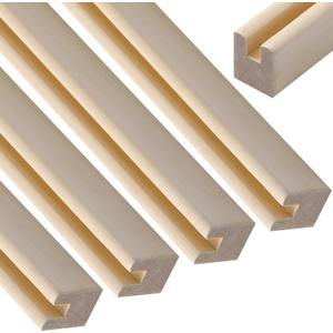 Sintuff 4 Pack 36" U-Channel Framing 1/4'' Inside Dimension Wooden Poplar U-Channel for Stained Glass Projects for Dly Glass Windows & Crafts & Photo Frame