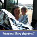 Car Seat Sun Shade Cover - Keep Your Baby's Carseat at a Cooler Temperature - Covers and Blocks Out Heat & Sun - Protection from UV Sunlight - Mommy's Helper