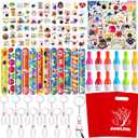 110 Pcs Bowling Party Favors, Bowling Party Favors Bags Temporary Tattoos Slap Bracelets Keychains Stickers Ballpoint Pen for Bowling Birthday Party Decorations Gifts for Kids Classroom Rewards