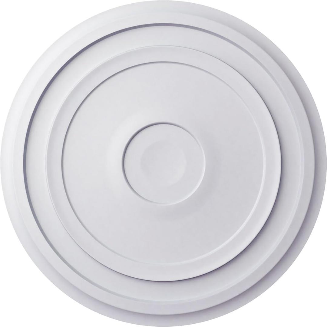 Ekena Millwork CM24RE Traditional Reece Ceiling Medallion, 24 3/8"OD x 1 1/8"P (Fits Canopies up to 5 7/8"), Factory Primed