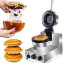 Ice Cream Burger Maker, UFO Burger Maker, Ice Cream Filling Waffle Maker, Hamburger Waffle Maker Sandwich Press Non-stick Panini press waffle machine 110V Gelato Panini Press machine