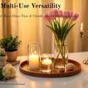 Set of 12 Glass Cylinder Vases for Centerpieces with 8 Pack Vase Filler 12 Pearl String 24 White Floating Candles for Table Centerpieces for Wedding Party Home Decor 5, 6, 8 Inch