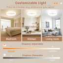 VOLISUN Low Profile Ceiling Fans with Lights and Remote,15.7in Modern Ceiling Fan Flush Mount, 3000K-6500K Dimmable Bladeless LED Fan Light,White Fandelier Ceiling Fans with Lights for Bedroom