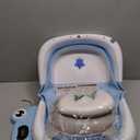 BUNWAG Baby Bathtub, Collapsible Newborn Bathtub for Infant to Toddler with Soft Cushion and Thermometer,Portable Travel Newborn Tub with No-Slip Feet, Baby Shower Gifts, 0-12 Months Baby Bath, Blue