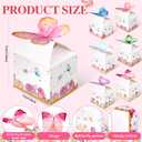 Ctosree 24 Pcs Butterfly Party Favor Boxes Floral Candy Treat Bags Pink Girl Butterfly Gift Paper Box Purple Blue Decor for Princess Birthday Party Baby Shower Supplies