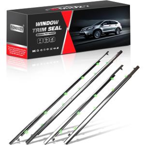 Door Window Trim Seal Weather Stripping Moulding Belt Glass Sweep Felt Kit Fit Honda CRV CR-V 2007 2008 2009 2010 2011 Replaces 72410-SWA-A01 72450-SWA-A01 72910-SWA-A01 72950-SWA-A01(Chrome)