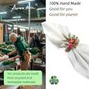 AuroraAria Christmas Napkin Rings Set of 12, Wood Napkin Holders for Dinner, Parties, Christmas Decor (Gift)