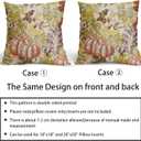 Fall Pillow Covers 16x16 Inch Set of 2 Autumn Burnt Orange Pumpkin Maple Leaf Print Decorative Throw Pillowcases Outdoor Rustic Farmhouse Seasonal Cushion Cases Decor for Sofa Couch Bed