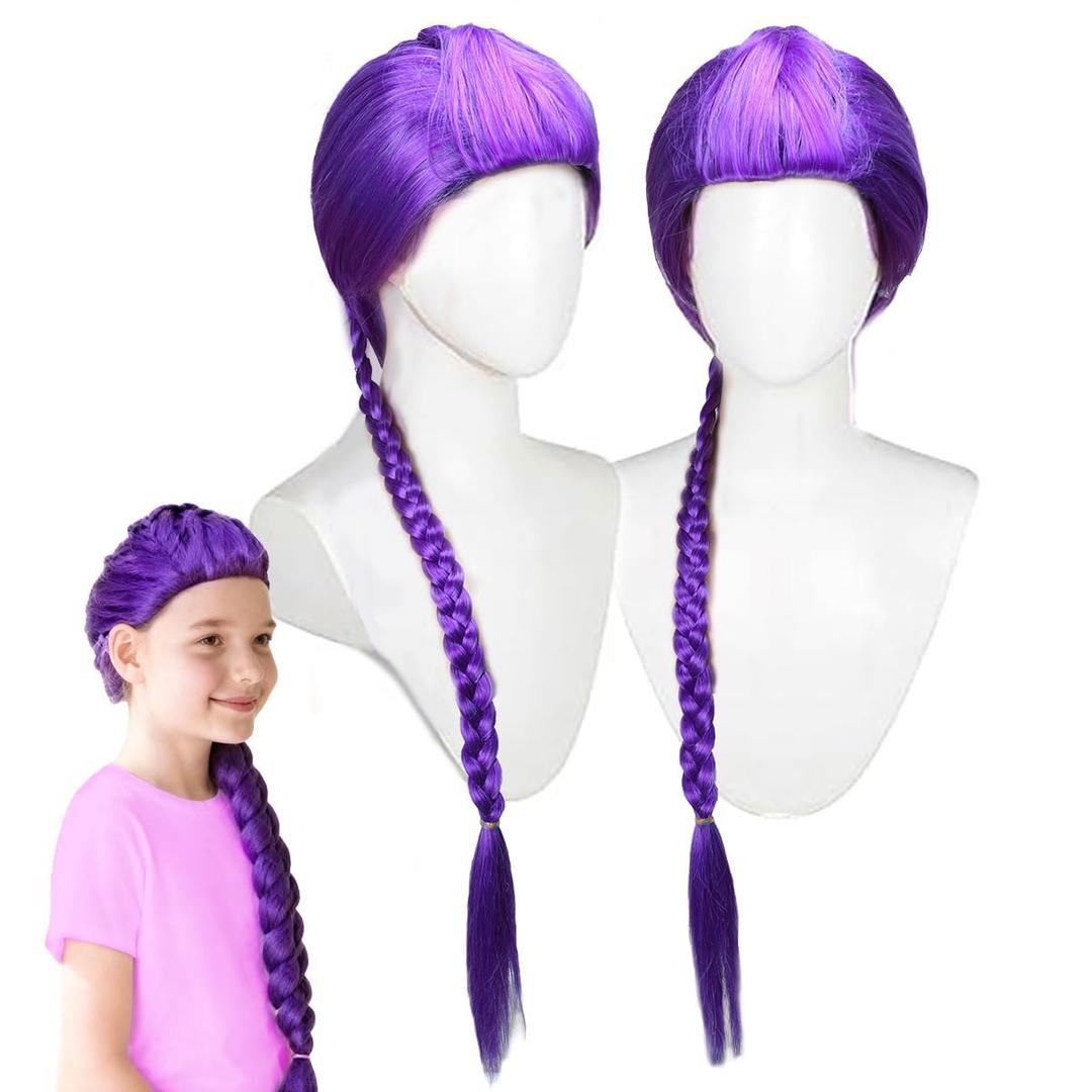 Purple Braided WigLong Braided Ponytail Wig - Anime Cosplay Wigs for Halloween Costume Party (40 Inch)
