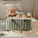 Blissful Diary Baby Diaper Caddy Organizer, Stylish Storage Basket for Newborn Essentials and Diaper Station, Gift for Baby Shower and Registry Must-Have, Sage Green